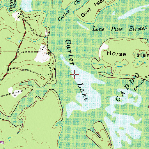 Topographic Map of Carter Lake, TX