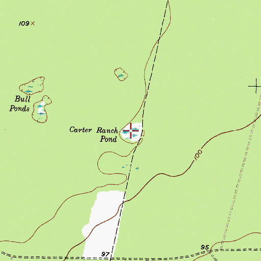 Topographic Map of Carter Ranch Pond, TX