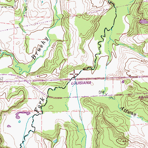 Topographic Map of Carver Branch, TX