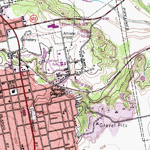 Topographic Map of Carver High School, TX