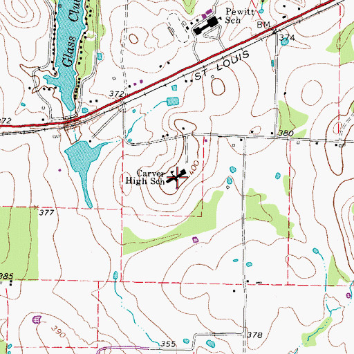 Topographic Map of Carver High School, TX