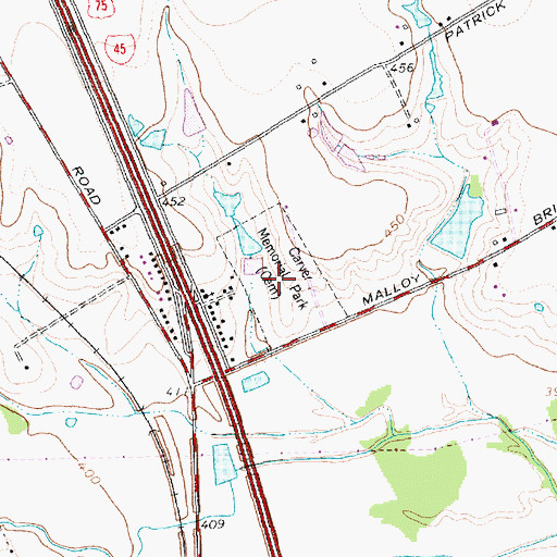 Topographic Map of Carver Memorial Park, TX