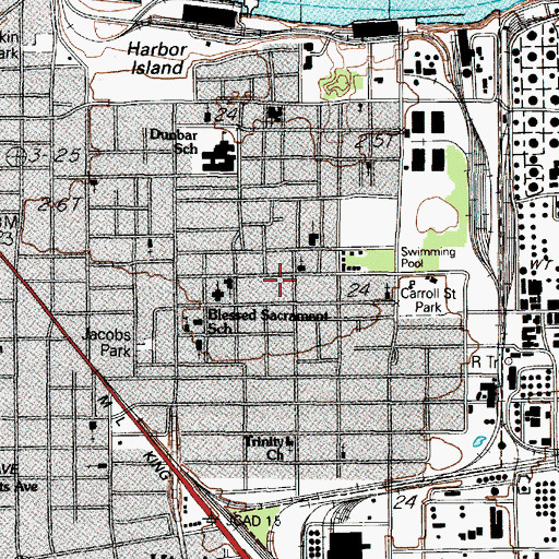 Topographic Map of Carver School, TX