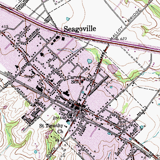 Topographic Map of Carver School, TX