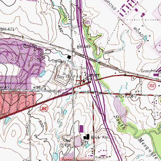 Topographic Map of Carver School, TX