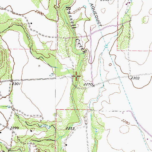 Topographic Map of Cas Russell Creek, TX