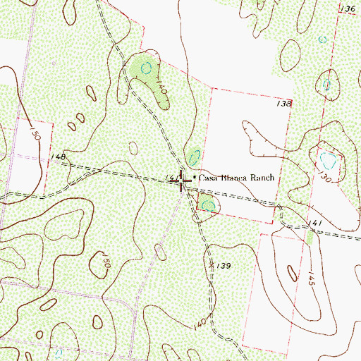 Topographic Map of Casa Blanca Ranch, TX
