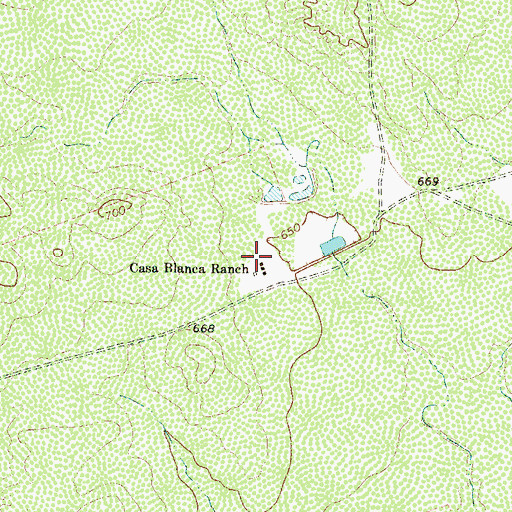 Topographic Map of Casa Blanca Ranch, TX