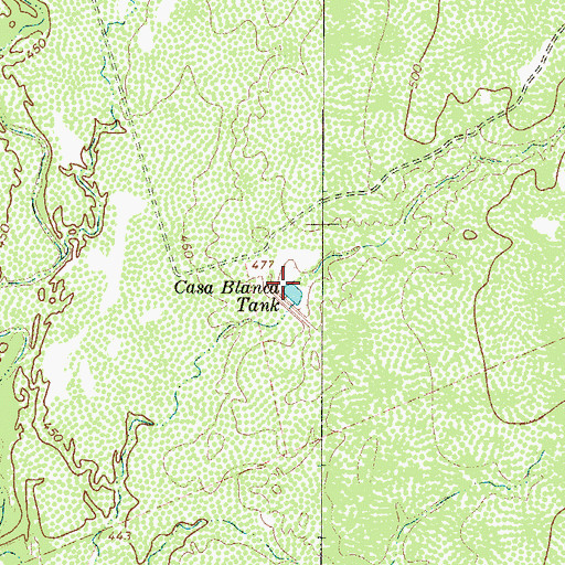 Topographic Map of Casa Blanca Tank, TX