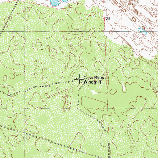 Topographic Map of Casa Blanca Windmill, TX
