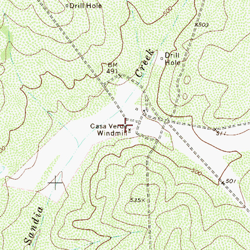 Topographic Map of Casa Verde Windmill, TX