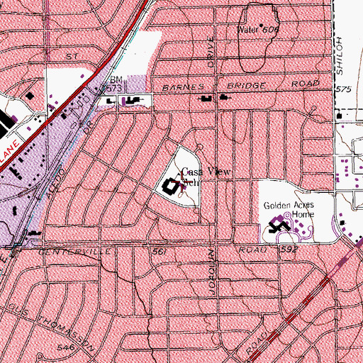 Topographic Map of Casa View School, TX
