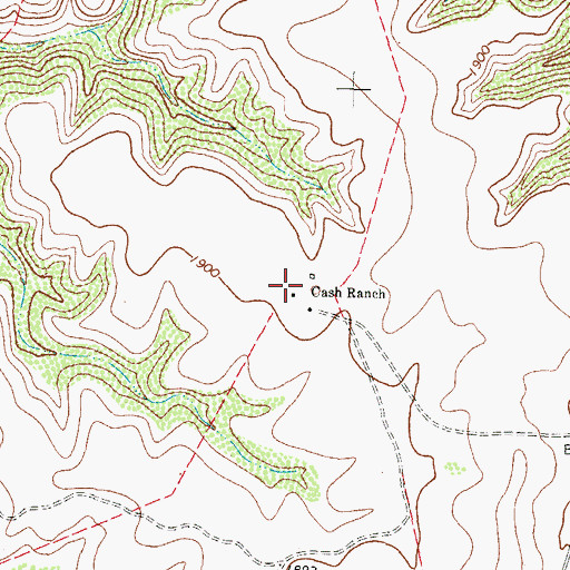 Topographic Map of Cash Ranch, TX