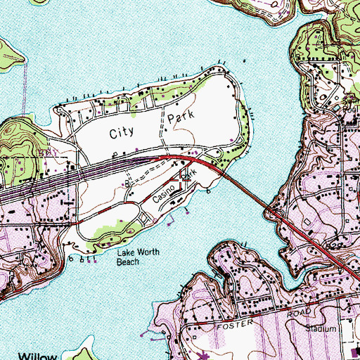 Topographic Map of Casino Park, TX