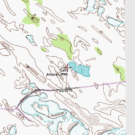 Topographic Map of Caso Artesian Well, TX