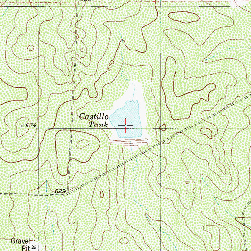 Topographic Map of Castillo Tank, TX