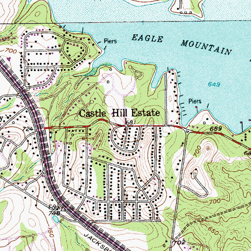 Topographic Map of Castle Hill Estate, TX