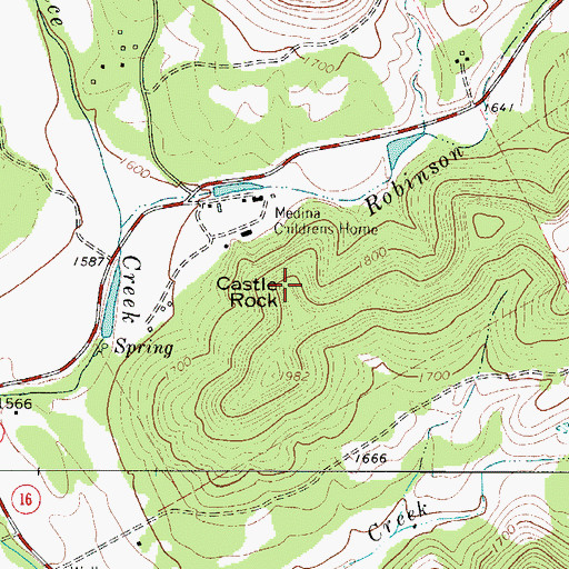 Topographic Map of Castle Rock, TX