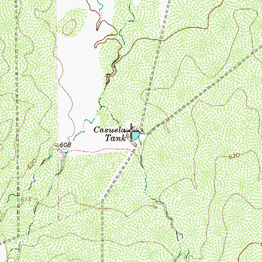 Topographic Map of Casuela Tank, TX