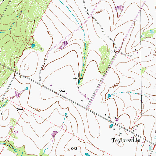 Topographic Map of Cat Branch, TX