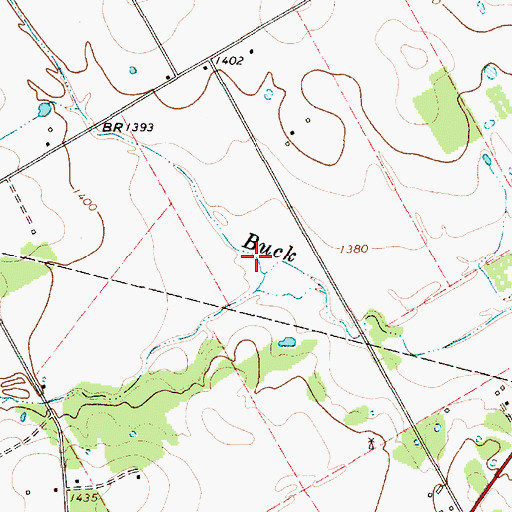 Topographic Map of Cat Branch, TX