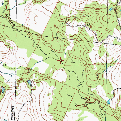 Topographic Map of Cat Creek, TX