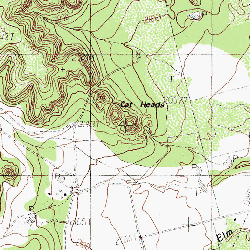 Topographic Map of Cat Heads, TX