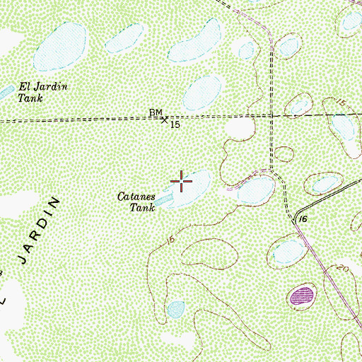 Topographic Map of Catanes Tank, TX