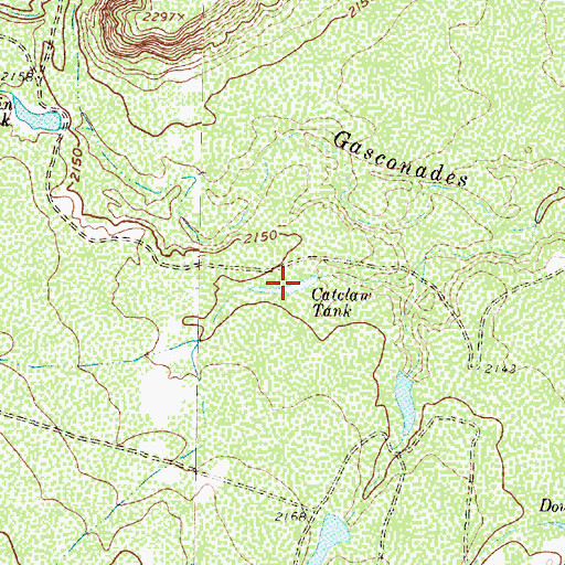 Topographic Map of Catclaw Tank, TX