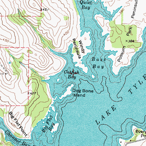 Topographic Map of Catfish Bay, TX