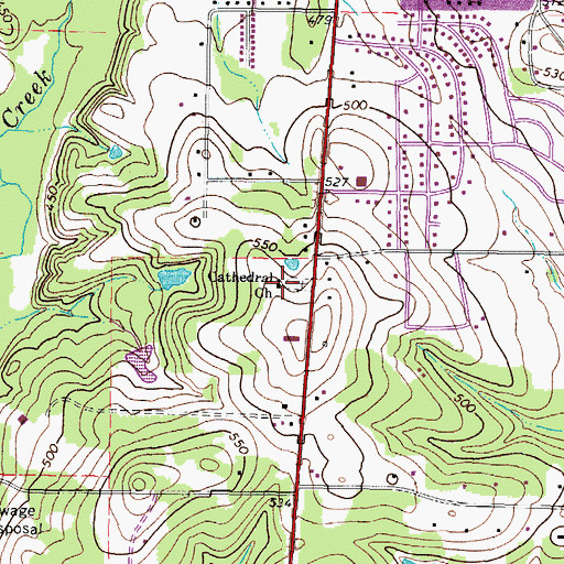 Topographic Map of Cathedral Church, TX