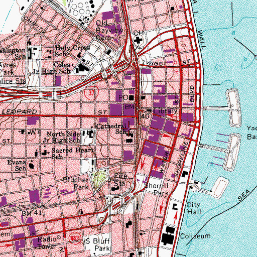 Topographic Map of Cathedral School, TX