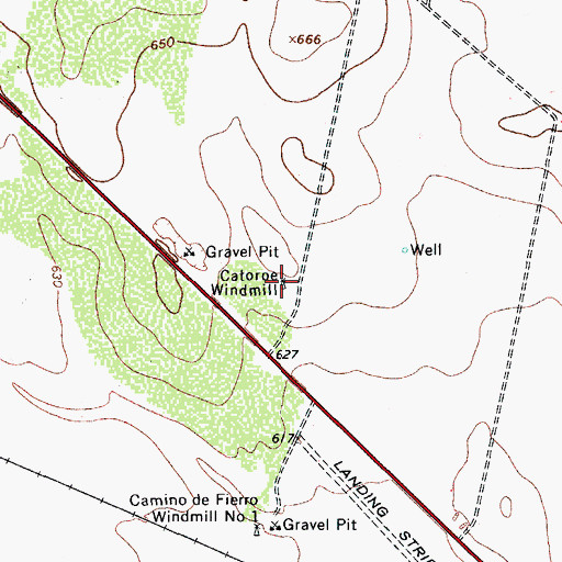 Topographic Map of Catoroe Windmill, TX