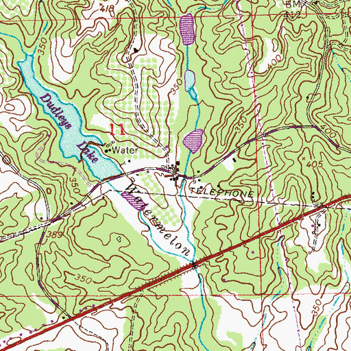 Topographic Map of Dudleys, AL