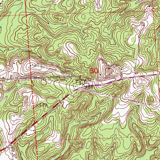 Topographic Map of Dudleyville Cemetery, AL