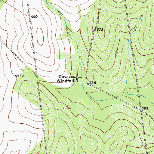 Topographic Map of Cavazos Windmill, TX