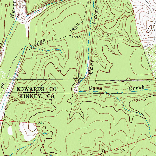 Topographic Map of Cave Creek, TX