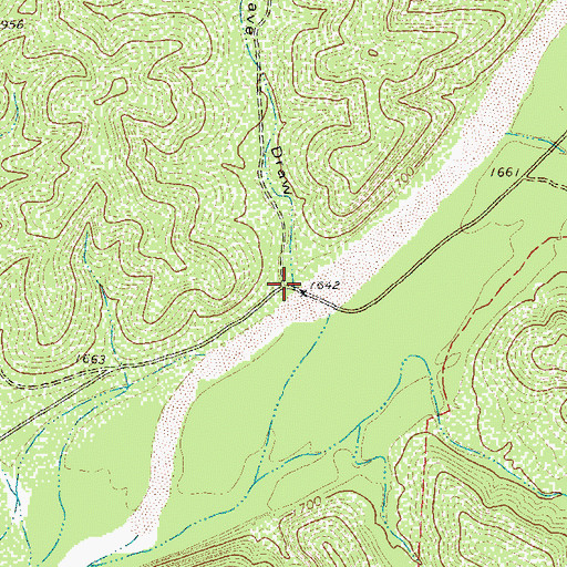 Topographic Map of Cave Draw, TX
