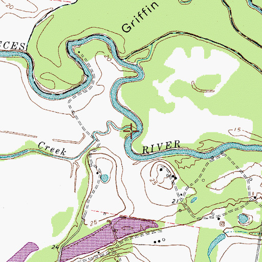 Topographic Map of Cayamon Creek, TX