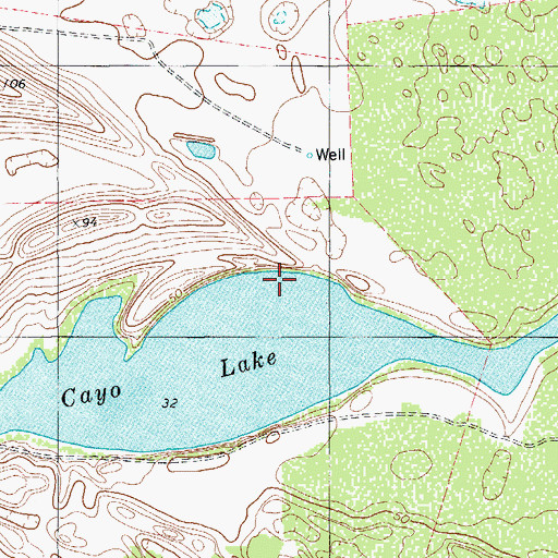 Topographic Map of Cayo Lake, TX