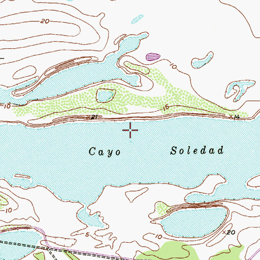 Topographic Map of Cayo Soledad, TX