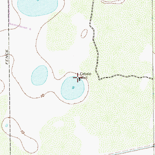 Topographic Map of Cebalo Well, TX