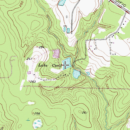 Topographic Map of Lake Cecil, TX