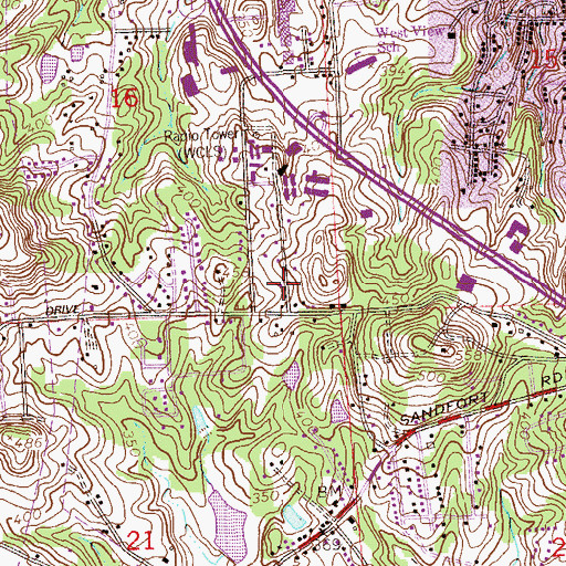 Topographic Map of Ebenezer Baptist Church, AL