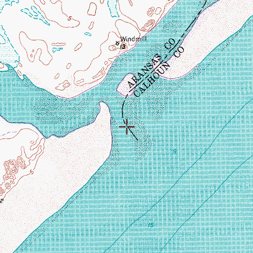 Topographic Map of Cedar Bayou, TX