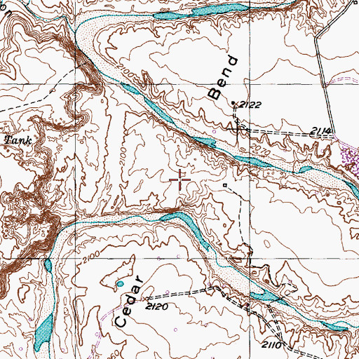 Topographic Map of Cedar Bend, TX