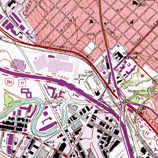 Topographic Map of Cedar Branch, TX