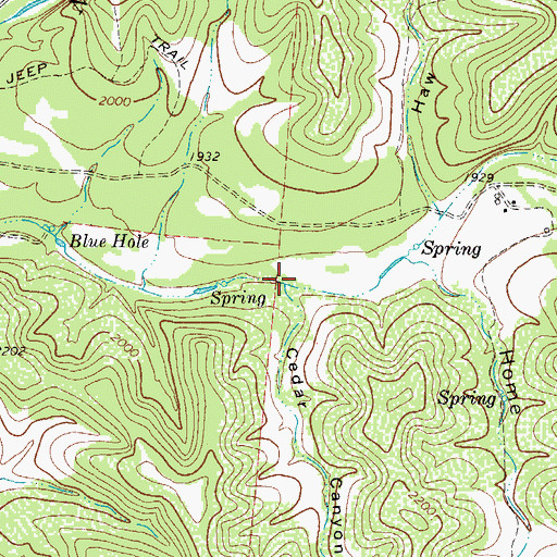 Topographic Map of Cedar Canyon, TX