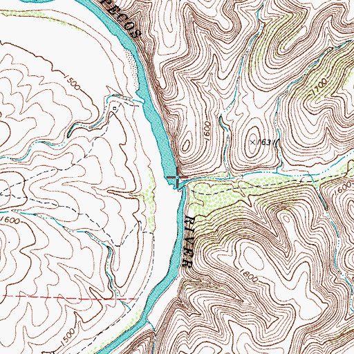 Topographic Map of Cedar Canyon, TX