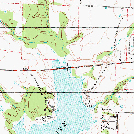 Topographic Map of Cedar Cove Bridge, TX